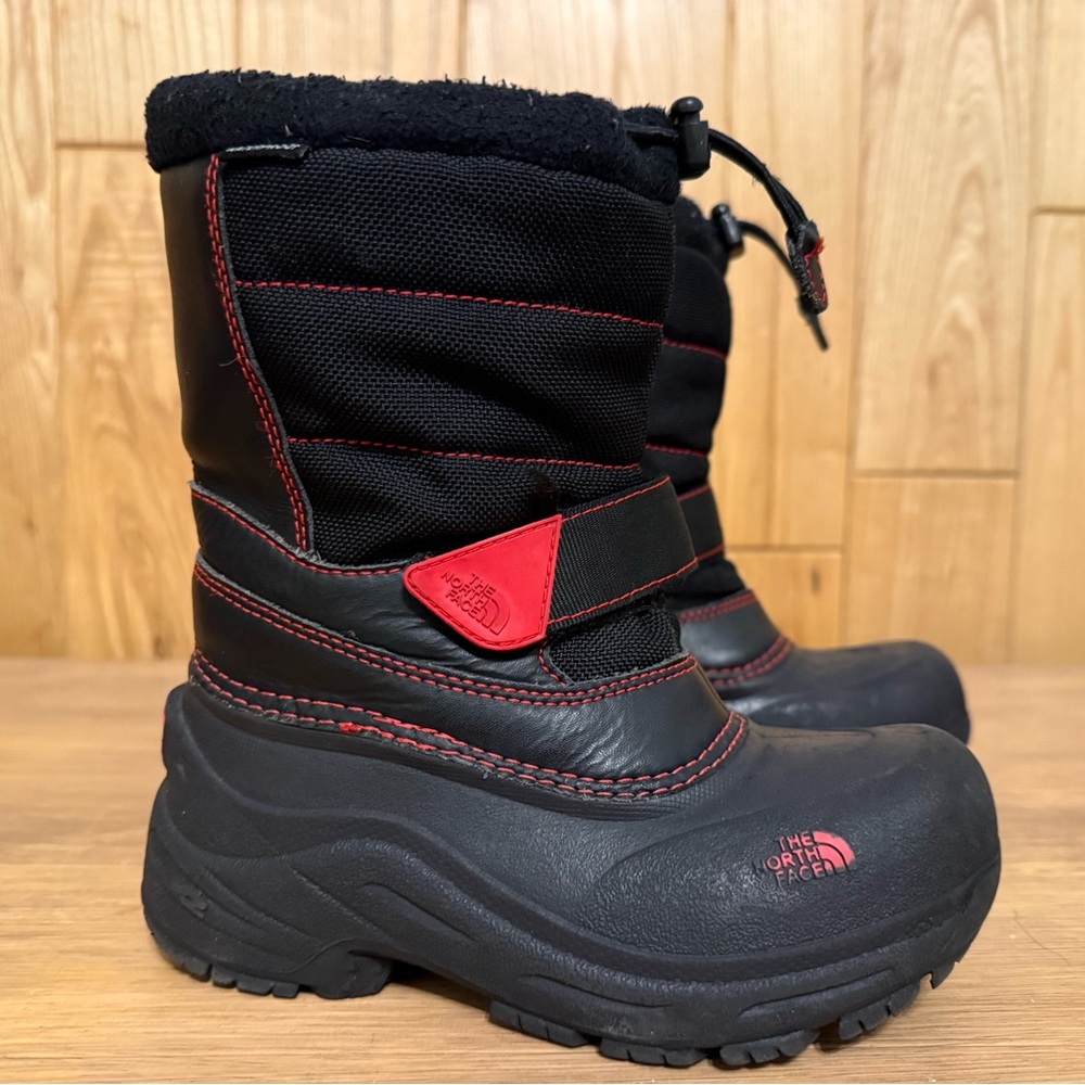 The North Face Black and Red Insulated Boots